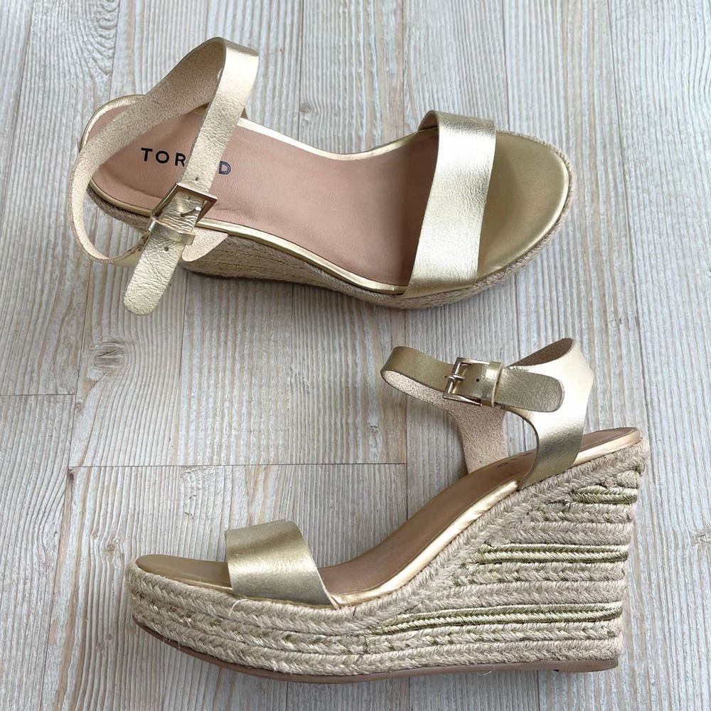 Torrid Platform Espadrille Wedge Sandals | Gold Size 8W